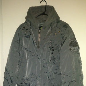 Grey Alpha winter military style jacket